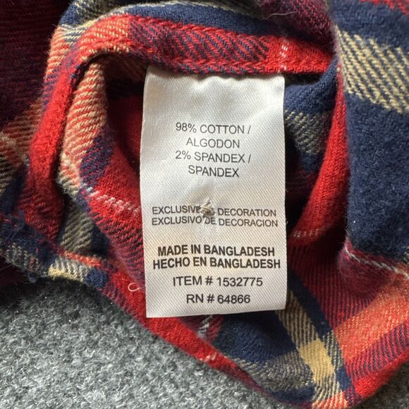 Lee Flannel Shirt Regular Fit Heavy Mens XL Red Blue Long Sleeve Button Cotton - Picture 4 of 6